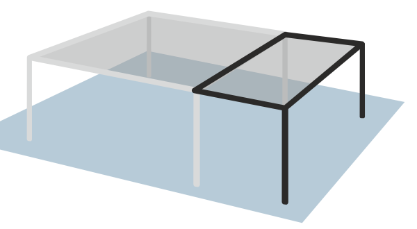 Symbol Einzelcarport mit Abstellraum hinten