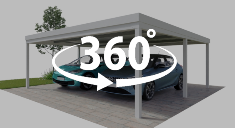 360 Grad Ansicht Durobox Basic Doppelcarport