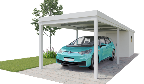 Konfigurator Basic Stahlcarport Einzel mit Abstellraum